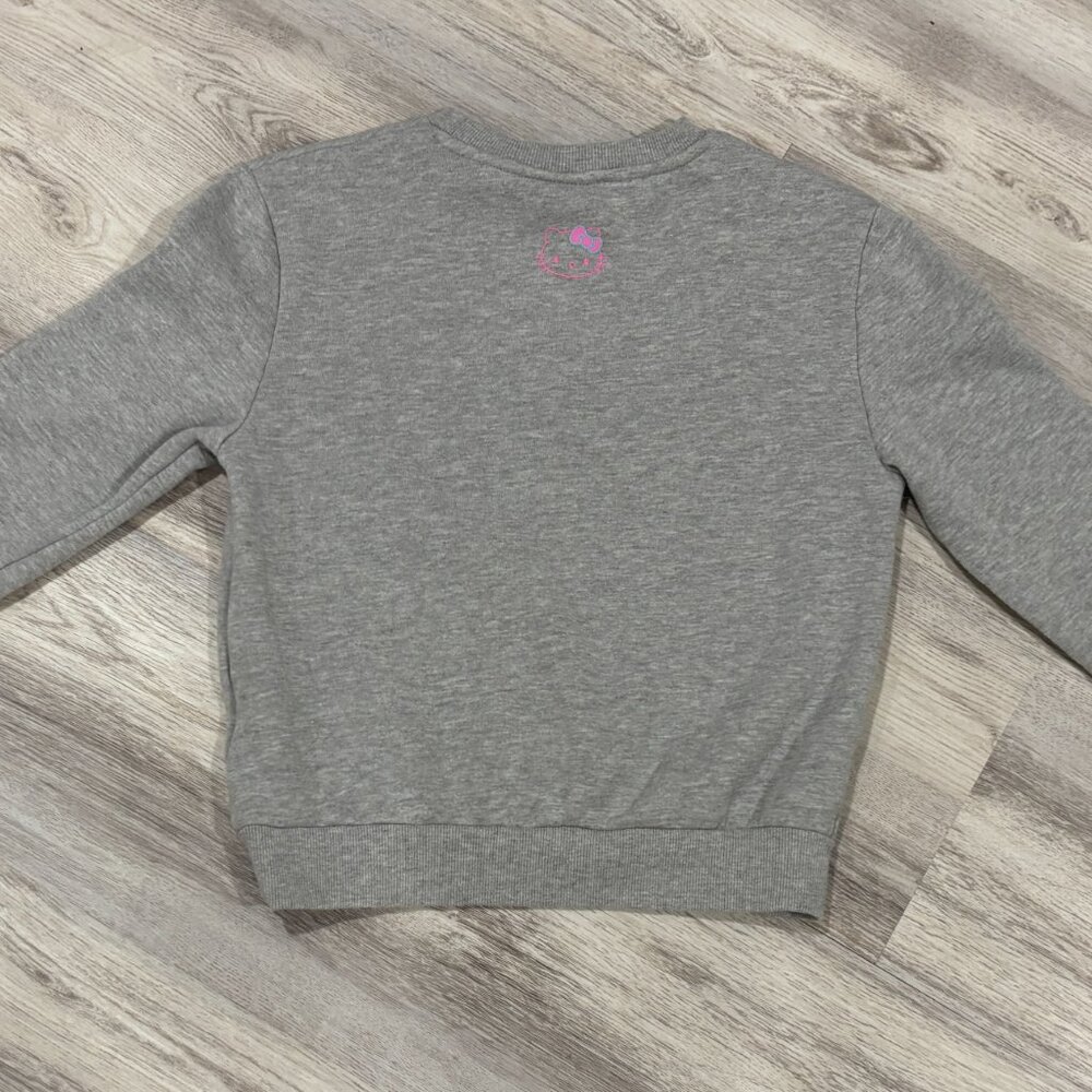 🎀 Hello Kitty x Shoe Palace Embossed Sweatshirt XS Gray Minimal Sanrio Crewneck - Picture 13 of 15